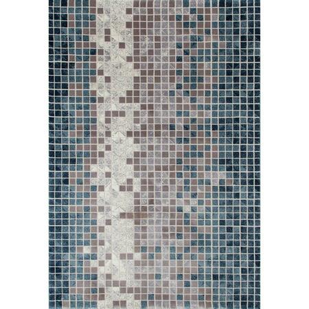 ART CARPET 8 X 11 Ft. Titanium Collection Mosaic Woven Area Rug, Aqua 841864116890